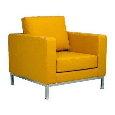 Żółty Fotel Modern Study RelaxFotel sztuczna skóra Single Seater