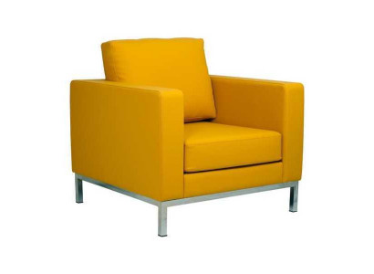 Żółty Fotel Modern Study RelaxFotel sztuczna skóra Single Seater