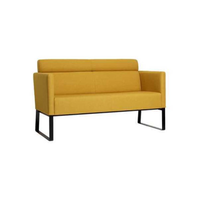 Sofa do Salonu Żółta Designerska 2-miejsce do siedzenia Sofa Podkładka Skóra Sofy Nowa