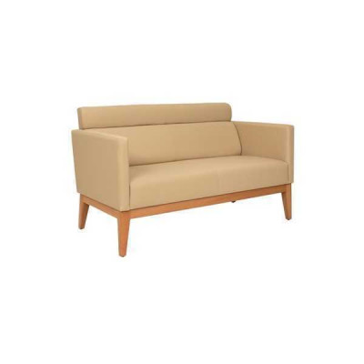 Beżowa designerska sofa biurowa 2-miejsce do siedzenia tapicerowana sztuczna skóra luksusowe kanapy