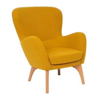 Żółty designerski Fotel Podkładka do salonu LoungeFotel Noble jednoosobowy