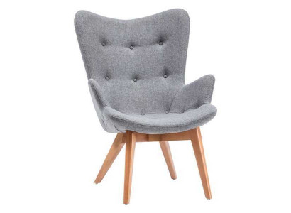 Designerskie Szare Krzesło Do Jadalni Drewno Jednomiejscowe Salon Luksus Krzesła