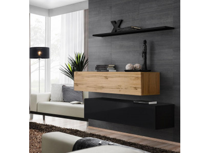 Meble do salonu luksusowe Jednostka ścienna 130 cm designerski zestaw Ustawić 3-częściową szafkę wiszącą