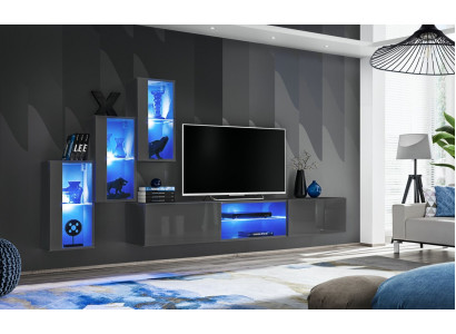 Ustawić Zestaw 4szt Jednostka ścienna luksusowy designerski kredens stojak TV drewniane meble