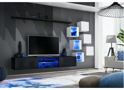 Nowoczesna kompletna jednostka ścienna Ściana Półki Luksusowy designerski zestaw mebli do salonu