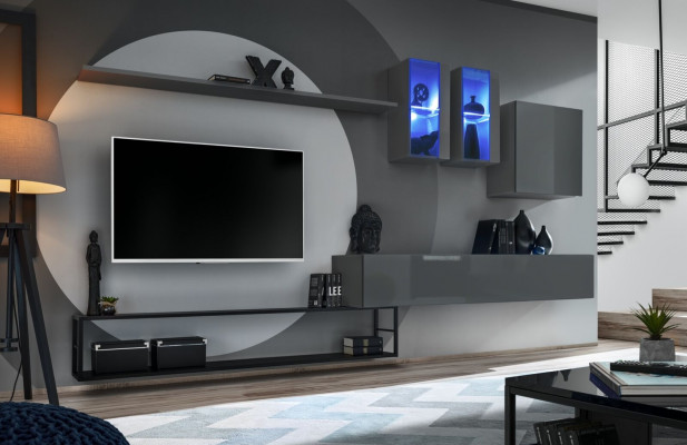 Komplet mebli do salonu 6szt. Jednostka projektanta ścienna Luxury Meble Kredens