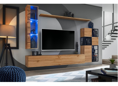 Meble Drewniane Brązowy Design Jednostka ścienna Szafka RTV Meble Meble do Salonu Ustaw
