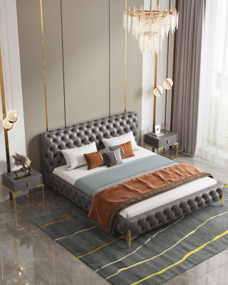 Chesterfield Łóżko Podkładka Design Luxury Double Hotel łóżko Luxury Hotel Nowość