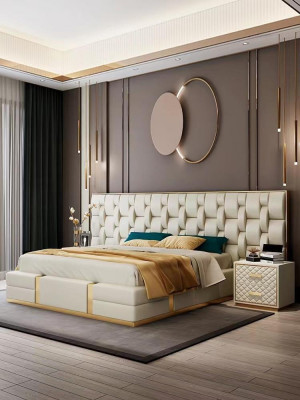 Łóżko Podkładka Design Luxury Double Hotel łóżko beżowe Luxury Hotel Nowość