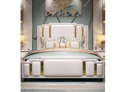 Skóra łóżko Podkładka Design Luxury Double Hotel Sleep Pokój łóżko