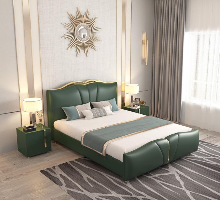 Łóżko Podkładka designerskie luksusowe podwójne łóżko hotelowe zielone luksusowe hotel Chesterfield