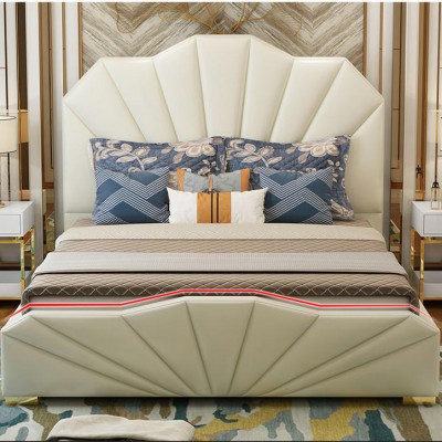Design Skóra łóżko Hotel Double Łóżko Sypialnia Meble Meble