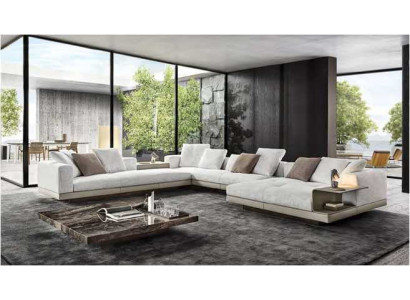Kształt U Sofa Modern Narożnikowa kanapa Tapicerowana kanapa Włókienniczy Żywy krajobraz Zestaw narożny