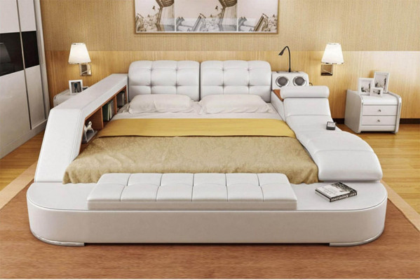 Łóżko wielofunkcyjne Chesterfield podwójne, luksusowe łóżko 180x200 Nowość