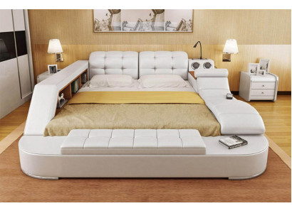 Łóżko wielofunkcyjne Chesterfield podwójne, luksusowe łóżko 180x200 Nowość