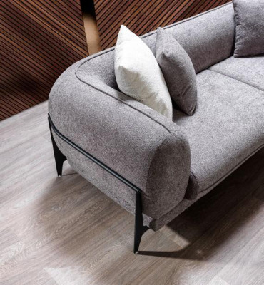 Meble do salonu luksusowa sofa trzyosobowa meble z tkaniny nowoczesne kanapy stal nierdzewna