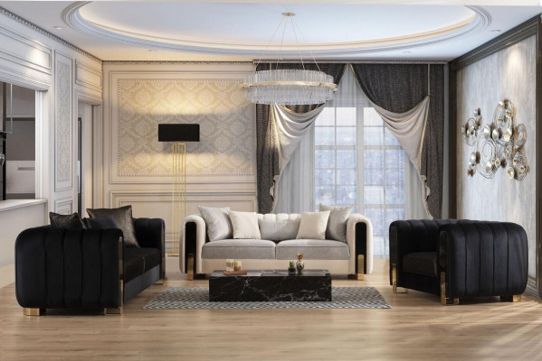 Czarne Fotel Ears Fotel Luksusowy design Salon Jednomiejscowy Nowoczesny