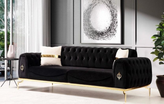 Stylowy komplet wypoczynkowy Chesterfield Stal nierdzewna Meble Sofas Fotel Zestaw wypoczynkowy