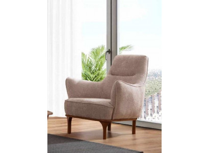 Nowoczesny Fotel CocktailFotel EarsFotel Designerskie Meble Beżowe Meble Drewniane
