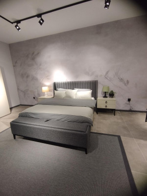 Luksusowy Zestaw Sypialnia Designerskie Podwójne łóżko Eleganckie 2x Szafki nocne