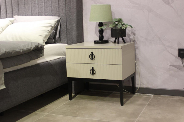 Luksusowy Zestaw Sypialnia Designerskie Podwójne łóżko Eleganckie 2x Szafki nocne