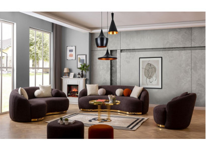 Stylowy komplet wypoczynkowy do salonu Designerski Zestaw sofowy 4+3+1 Siedziba Meble
