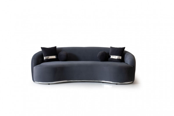 Designerska Sofa 4 - miejsce siedzące Czarne Sofy Kanapy Duże Meble Wypoczynkowe xxl 250cm