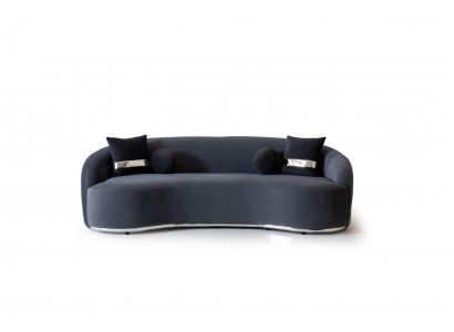 Designerska Sofa 4 - miejsce siedzące Czarne Sofy Kanapy Duże Meble Wypoczynkowe xxl 250cm