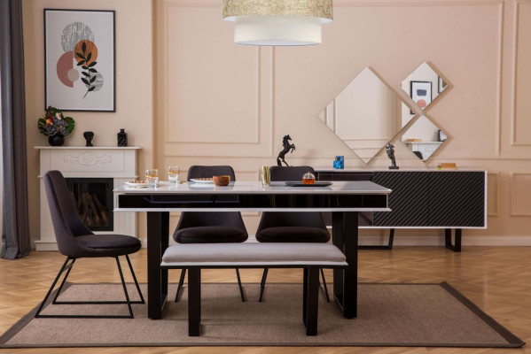 Designerski zestaw jadalnia 10 sztuk luksusowe Meble stylowa jadalnia z grupy Kredens