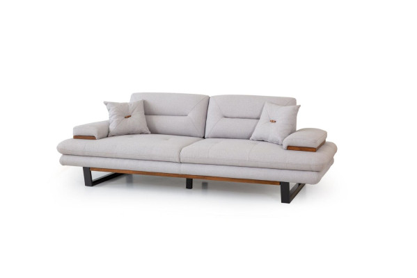 Designerska Szara Sofa 3 Siedziba Nowoczesne Meble w Salonie 238cm Kanapy