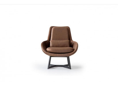 Designer Fotel 1 miejsce siedzące sztuczna skóra Couch Podkładka Fotel Design Brown