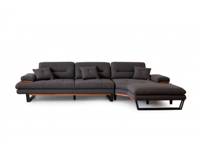 Designerska szara kanapa Narożnikowa w kształcie litery L Nowoczesne meble do salonu Zestaw narożny Sofa