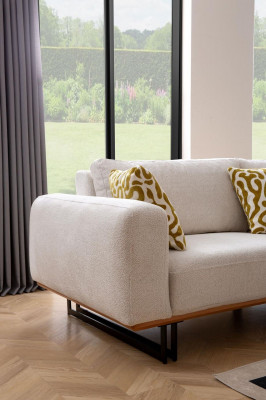 Designerski zestaw do salonu, 3 sztuki. Sofa 4+1 Siedziba Narożnikowa kanapa w kształcie litery L Modern