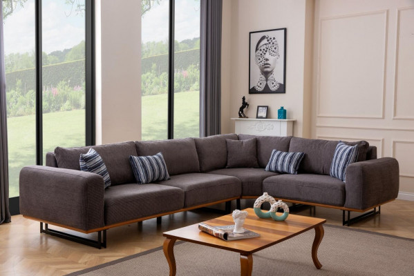 Designerski zestaw do salonu Żywy krajobraz Narożnikowa kanapa L-Shape 3 Sofa Fotel 3-częściowa