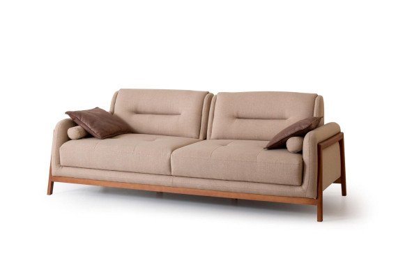 Designerska Sofa 3 miejsce do siedzenia Luksusowa Podkładka Brown Couch Meble do Salonu