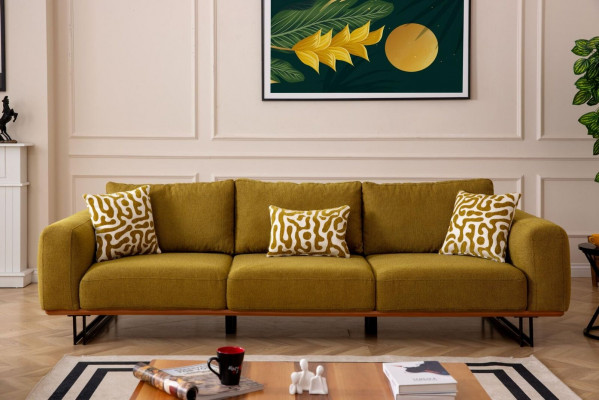Włoska Sofa Kanapa Podkładka 4 miejsce do siedzenia Meble 270cm Kanapy Tekstylne Nowe