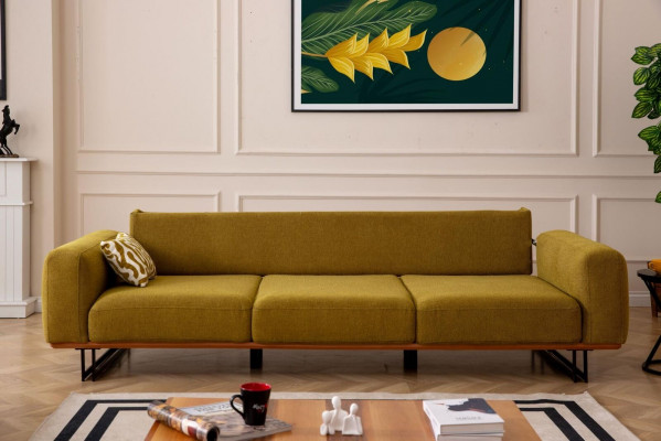 Włoska Sofa Kanapa Podkładka 4 miejsce do siedzenia Meble 270cm Kanapy Tekstylne Nowe