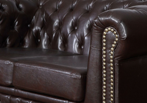 Chesterfield Fotel TV Couch 1 miejsce do siedzenia Sofa Włókienniczy Skóra Couchen Podkładka