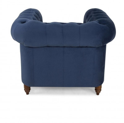 Designerski Fotel 1 miejsce do siedzenia Blue Skóra Włókienniczy Luxury Club Lougne Sofa Chesterfield