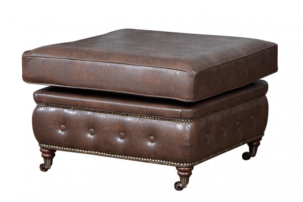 Podnóżek Chesterfield Club Lounge Stołek Skóra Włókienniczy Ottoman Designer