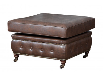 Podnóżek Chesterfield Club Lounge Stołek Skóra Włókienniczy Ottoman Designer