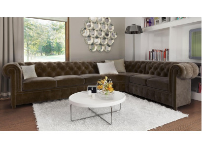 Chesterfield Couch Żywy krajobraz Narożnikowa kanapa Ustawić Narożnikowa kanapa Zestaw narożny