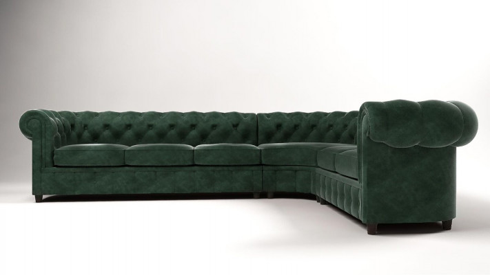 Chesterfield Couch Żywy krajobraz Narożnikowa kanapa Ustawić Narożnikowa kanapa Zestaw narożny