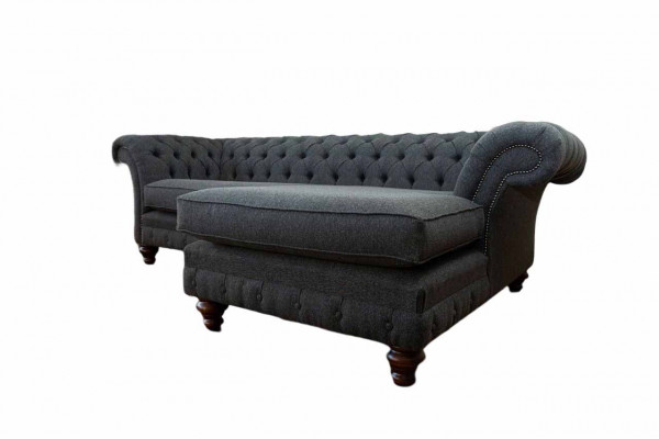 Chesterfield Narożnikowa kanapa Materiał Design Kanapa Siedziba Sofa Włókienniczy Narożnik Nowość