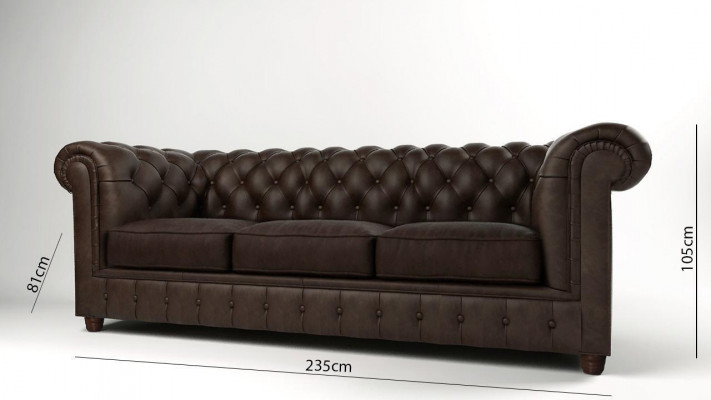 Klasyczna kanapa Chesterfield Sofa 3 miejsce do siedzenia Sofy Sofy Podkładka trzyosobowa