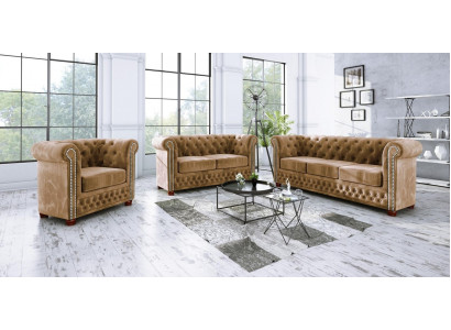 Klasyczna Sofa Dwuosobowa Noble Chesterfield Meble Włókienniczy Sofa Design Brązowa