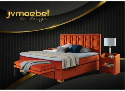 Design Łóżko Sypialnia zestaw 4 sztuki. Stolik nocny 2x Kanapa łóżko nowoczesne