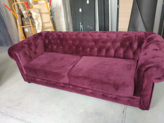 Sofa 2 miejsce do siedzenia Tapicerowanie Metal Design Kanapy Aksamit Vintage Style Chesterfield