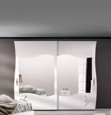 Sypialnia 5 szt. Zestaw Łóżko 2x Szafki nocne Szafa Modern Meble