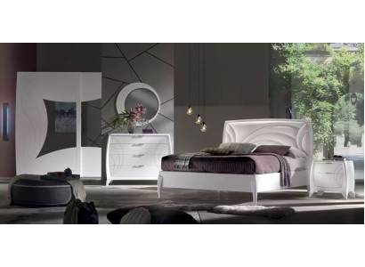 Luksusowe Zestawy Sypialnia Łóżko 2x Szafki nocne Design Kredens Meble 6szt